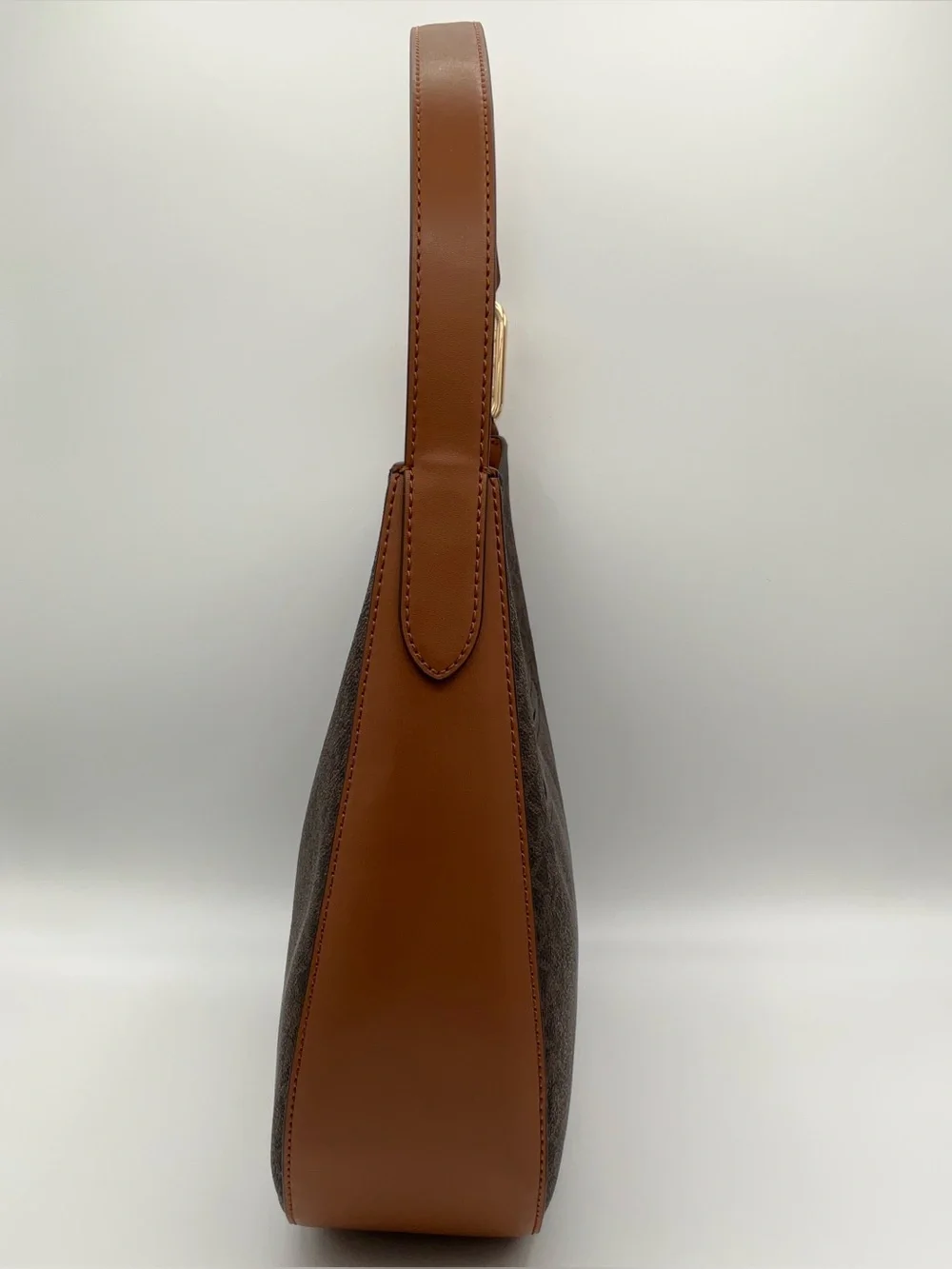 Michael Kors - Shoulder Bag Hobo Large Brown Canvas Kensington Logo - EXCELLENT